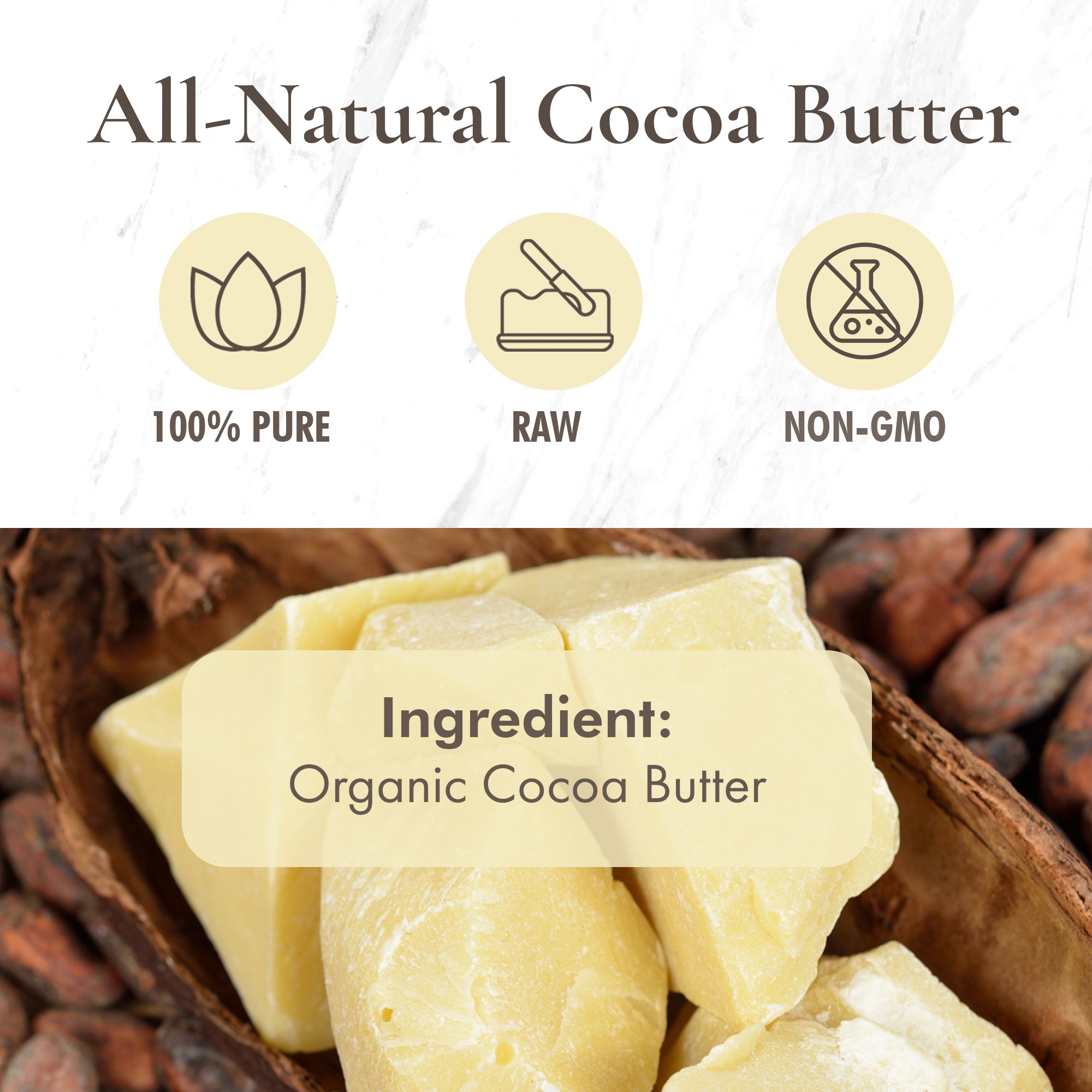 Cocoa Butter Refined with Sweet Aroma – Great for Baking, Cooking, and Skincare Blends