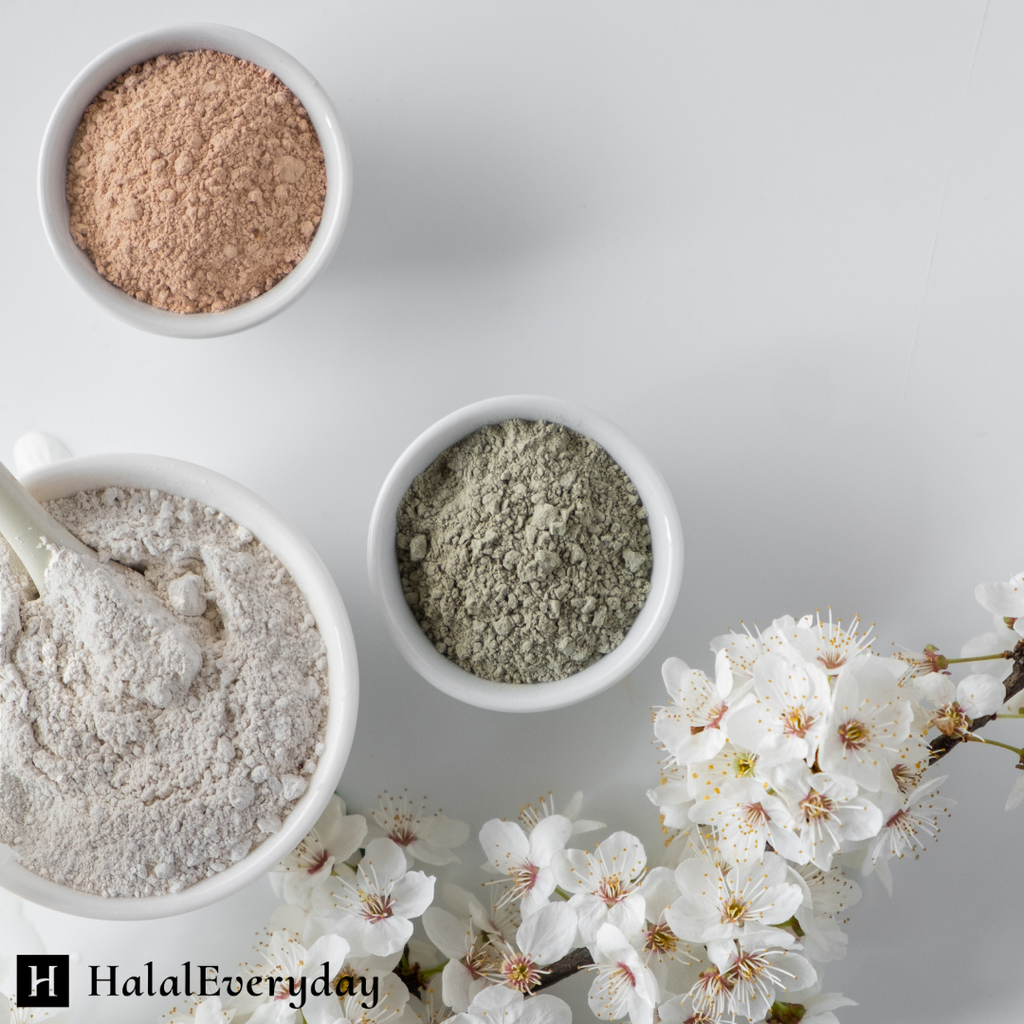 Bentonite (Indian Healing), Moroccan (Red-Rhassoul) & European (French-Green) Clay Powder - 3 Pack Set