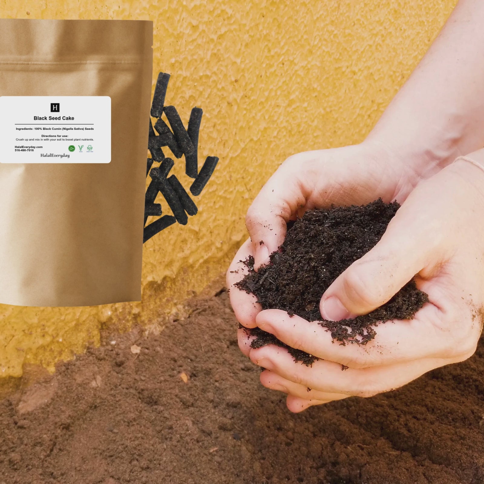 Black Seed Cake Pellets | 5 lb. Bag | Garden Soil Fertilizer